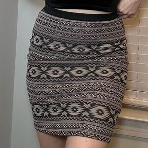 Grey and black pencil skirt